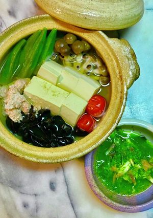 No2901夏鍋オクラ湯豆腐胡瓜タレ-レシピのメイン写真