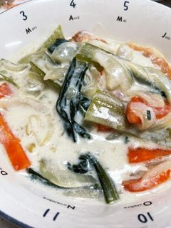 サーモンとチンゲン菜のクリーム煮-レシピのメイン写真