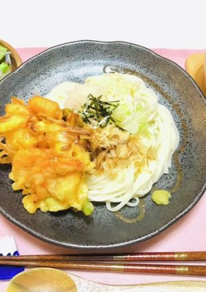海老とネギのかき揚げぶっかけうどん-レシピのメイン写真