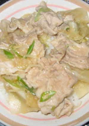 旬、大根にもも薄切りの味噌風味丼-レシピのメイン写真