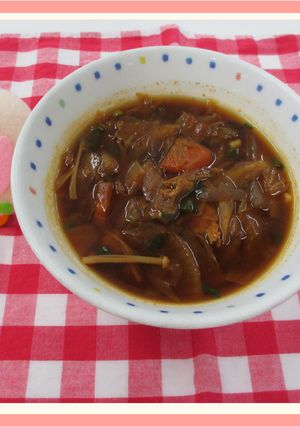 たべまる給食【キムチ入りみそ汁】-レシピのメイン写真