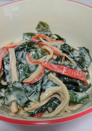 簡単！美味♪わかめとカニカマのオイマヨ-レシピのメイン写真