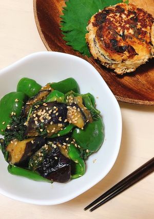 大葉で爽やか！なすとピーマンの甘味噌炒め-レシピのメイン写真
