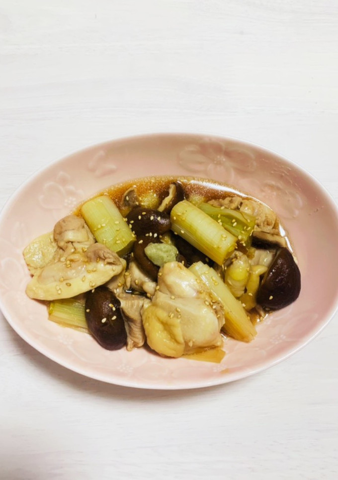鶏肉としいたけと長ネギの煮物♡-レシピのメイン写真