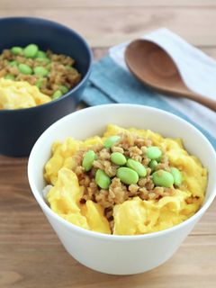 大豆ミートと枝豆のカレーそぼろ丼-レシピのメイン写真