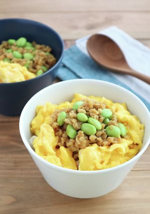 大豆ミートと枝豆のカレーそぼろ丼-レシピのメイン写真