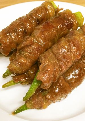 くるくる巻いて~の照り焼き☆牛肉とオクラ-レシピのメイン写真