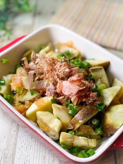 レンジ蒸しナスの福神漬けネギおかか和え-レシピのメイン写真