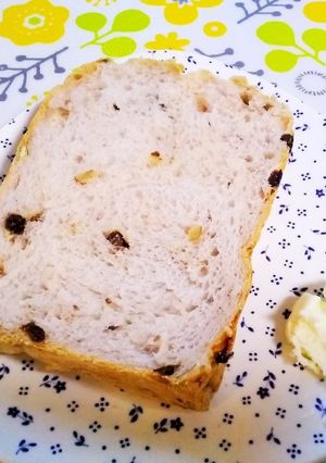 HBで♪簡単☆レーズンくるみ食パン-レシピのメイン写真