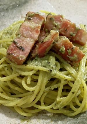 ベーコンのクリームジェノベーゼパスタ-レシピのメイン写真