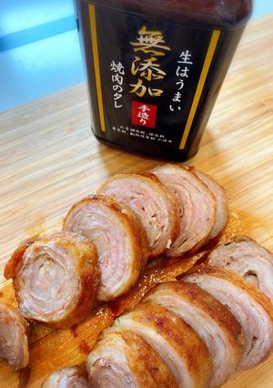 無添加焼肉のたれで豚こまミルフィーユ焼豚-レシピのメイン写真
