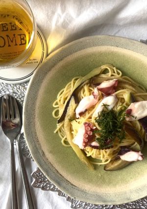 茄子とタコの冷製パスタ♪-レシピのメイン写真