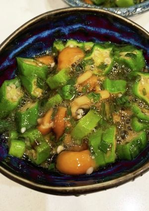 レンジで簡単!オクラなめこしそ岩のり和え-レシピのメイン写真