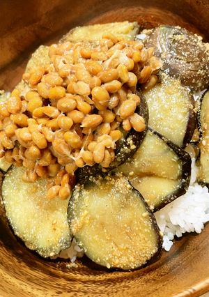 納豆とナスの田舎丼-レシピのメイン写真