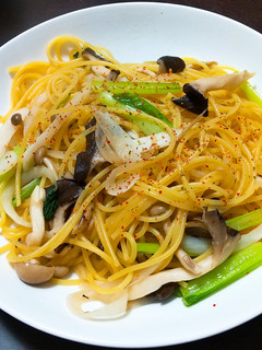 柚子七味で食べる!きのこの和風パスタ-レシピのメイン写真
