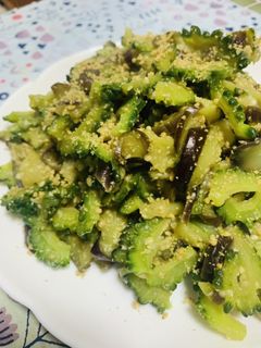ゴーヤと茄子の味噌炒め-レシピのメイン写真