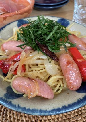 大葉たっぷりソーセージとパプリカのパスタ-レシピのメイン写真