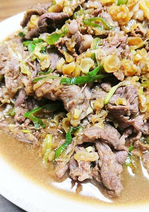 牛こまと葱の炒め煮-レシピのメイン写真