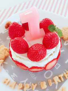 塩せんべいで簡単☆1歳バースデーケーキ-レシピのメイン写真