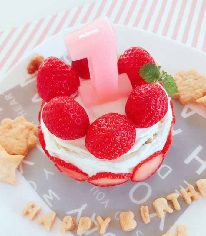 塩せんべいで簡単☆1歳バースデーケーキ-レシピのメイン写真