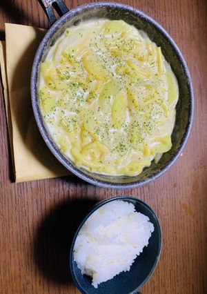 ジャガイモとマカロニのクリームソース-レシピのメイン写真