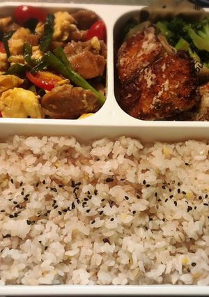 フードマン*豚とトマトのニラ玉弁当*-レシピのメイン写真