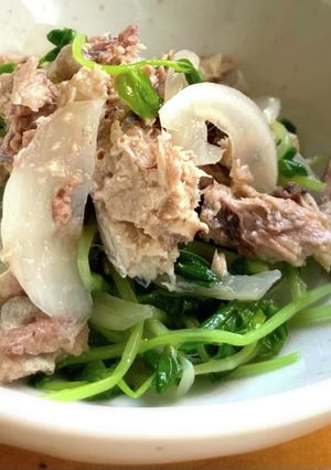 時短節約♡栄養満点、鯖缶と豆苗の和えもの-レシピのメイン写真