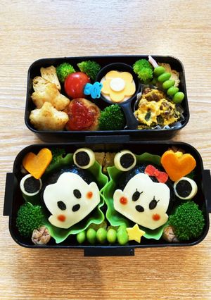 キャラ弁　ミッキー＆ミニー-レシピのメイン写真