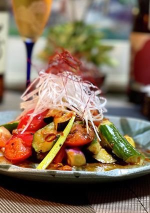 夏野菜のピリ辛桃屋サラダ♪ૢ-レシピのメイン写真