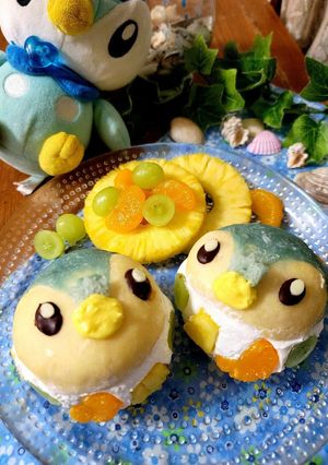 可愛い♡夏フルーツのポッチャマリトッツォ-レシピのメイン写真