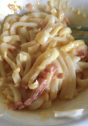 カルボナーラうどん-レシピのメイン写真