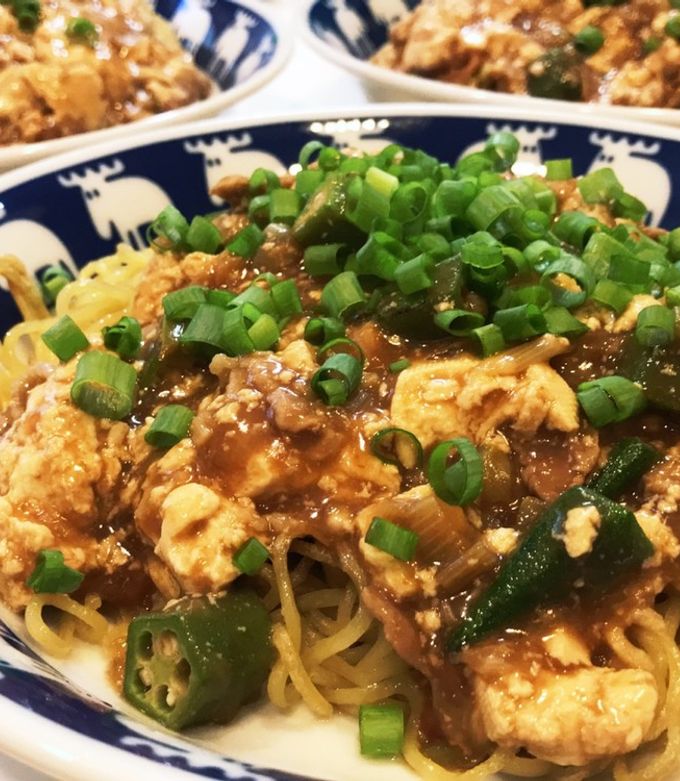 麻婆豆腐あんかけ焼きそば〜オクラ入り〜-レシピのメイン写真