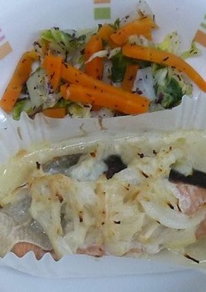 鮭のホイル焼き☆給食メニュー-レシピのメイン写真