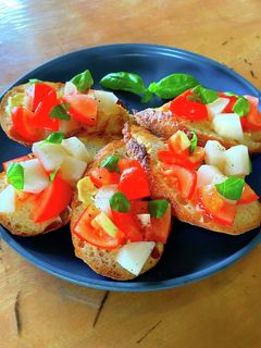 トマトと梨のブルスケッタ-レシピのメイン写真