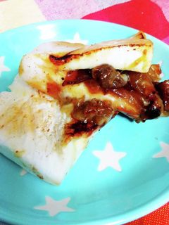 はんぺんチーズ・牛肉炒めの挟み焼き-レシピのメイン写真