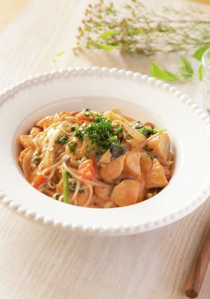 アレルギー対応!鮭のトマトクリームパスタ-レシピのメイン写真