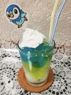 ポッチャマカラーのキラキラ☆寒天ジュース-レシピのメイン写真