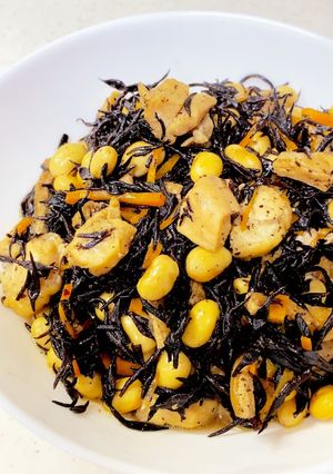 フライパンで簡単^^大豆と鶏肉のひじき煮-レシピのメイン写真