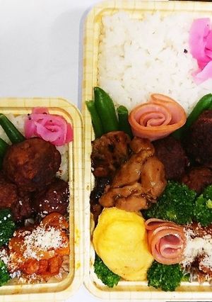 【夫婦弁当110】ハンバーグとナポリ炒め-レシピのメイン写真