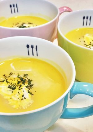 アイスがいい感じ〜カボチャの冷製スープ　-レシピのメイン写真