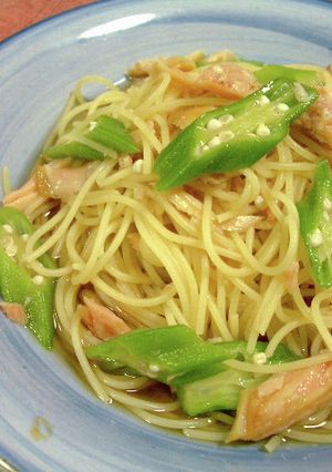 鮭とオクラの和風冷製パスタ-レシピのメイン写真