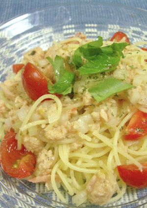 鮭とトマトの冷製オイルパスタ-レシピのメイン写真