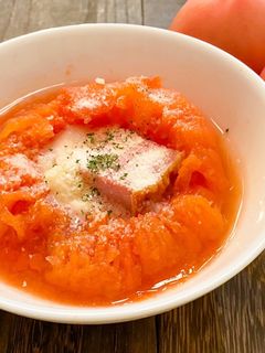レンジでとろっと丸ごとトマトスープ-レシピのメイン写真