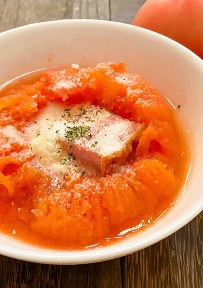 レンジでとろっと丸ごとトマトスープ-レシピのメイン写真