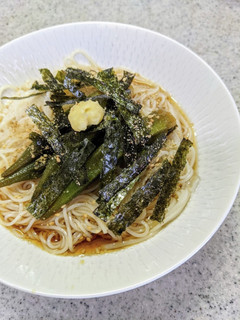 ぶっかけ素麺 オクラ乗せ-レシピのメイン写真