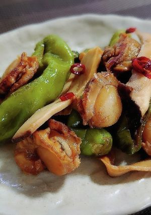 万願寺ししとうとベビーホタテの照り焼き-レシピのメイン写真