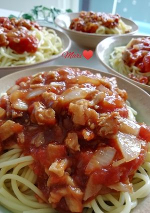 豚こまで♪そっこー！ミートソースパスタ-レシピのメイン写真