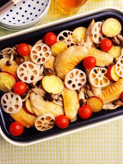 秋の味覚先取り!手羽先のぎゅうぎゅう焼き-レシピのメイン写真