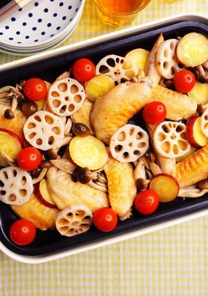 秋の味覚先取り！手羽先のぎゅうぎゅう焼き-レシピのメイン写真