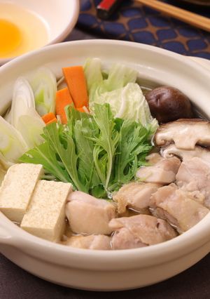 焼きあごだし鶏肉すき焼き鍋-レシピのメイン写真